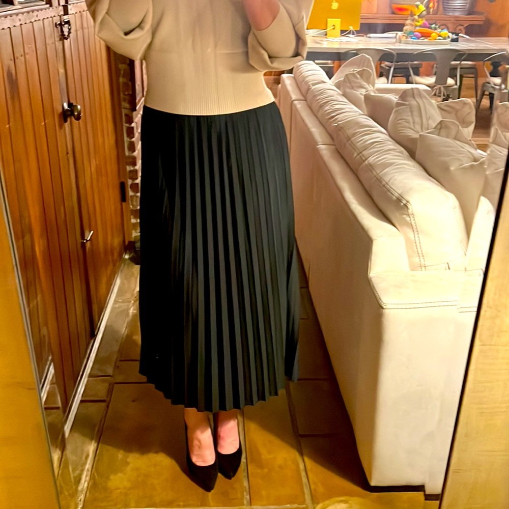 Vintage inspired pleated poly/spandex skirt